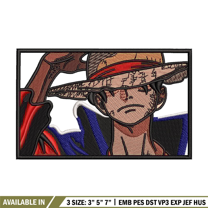 Luffy cool box embroidery design, One piece embroidery, Embroidery file, Embroidery shirt, Emb design, Digital download.jpg