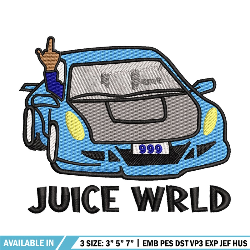 Juice wrld embroidery design, Car logo embroidery, Embroidery file,Embroidery shirt, Emb design, Digital download.jpg