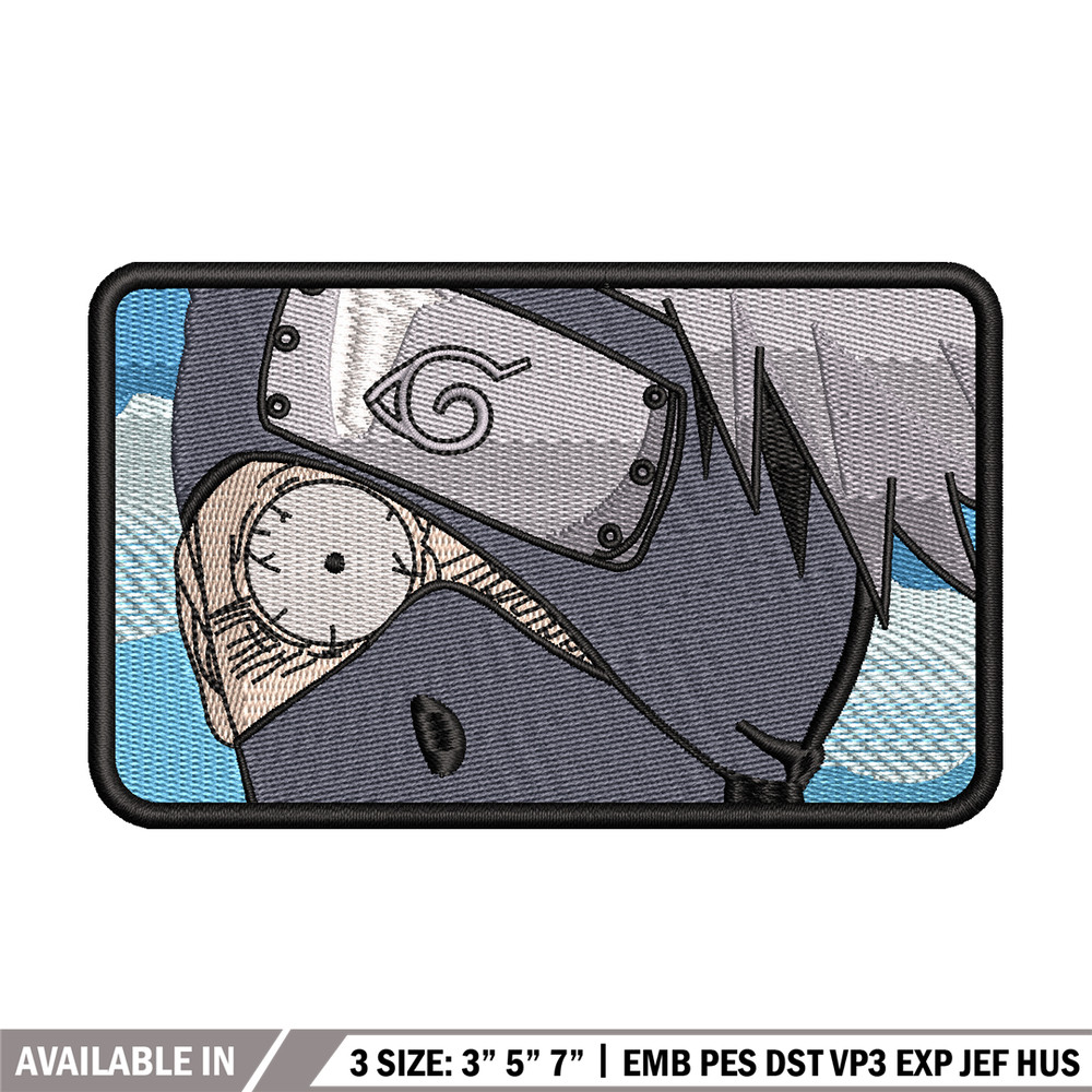 Kakashi funny embroidery design, Naruto embroidery, anime design, logo design, anime shirt, Digital download.jpg