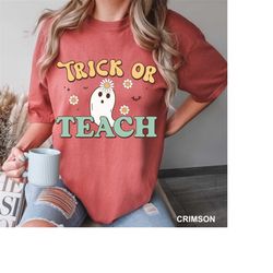 trick or teach shirt, trick or treat shirt, funny halloween t-shirt, toddler halloween shirt, halloween shirt kids, girl