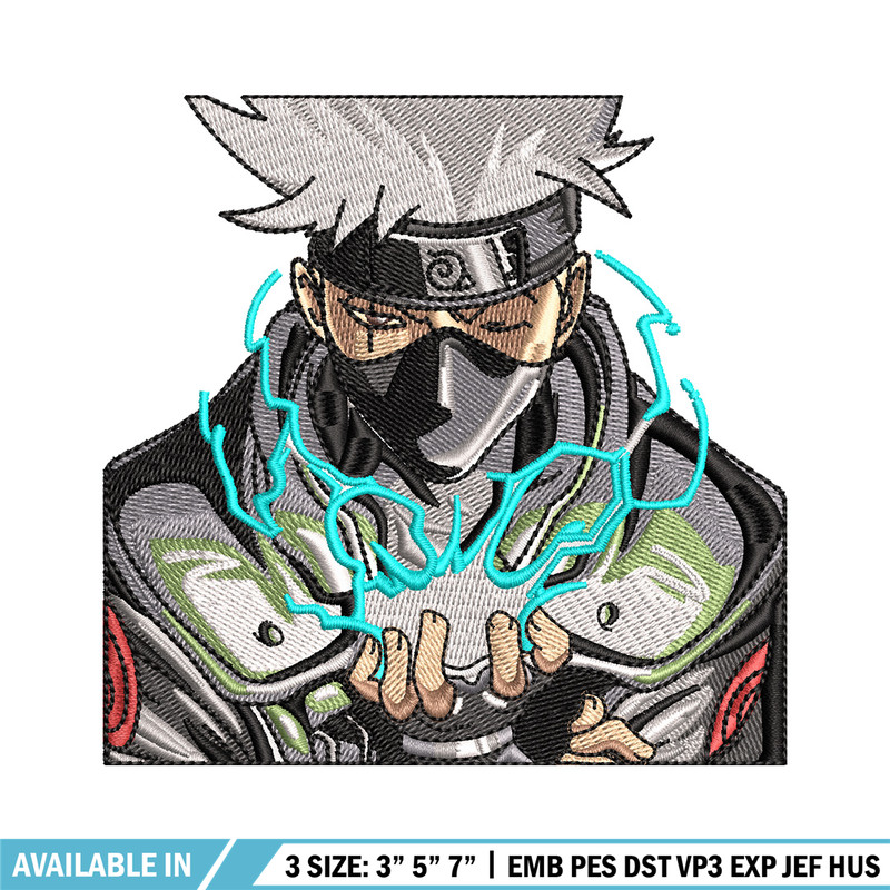 Kakashi chidori embroidery design, Naruto embroidery, Anime design, Embroidery shirt,Embroidery file,Digital download.jpg