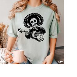 skeleton playing guitar shirt, halloween, men's skeleton playing guitar shirt, music tee, comfort colors shirt, skeleton