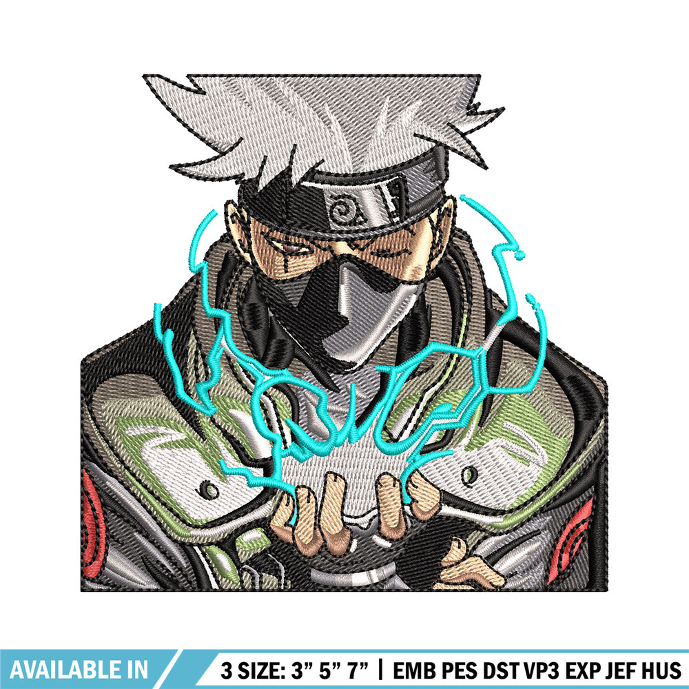 Kakashi chidori embroidery design, Naruto embroidery, Embroidery file, Embroidery shirt, Emb design, Digital download.jpg