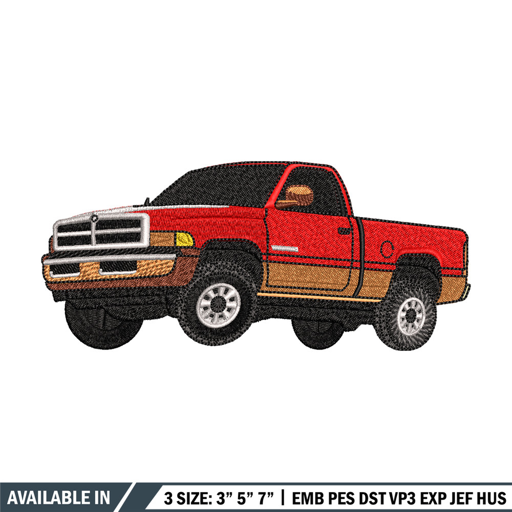 Pickup truck red embroidery design, Pickup truck embroidery, logo design, logo shirt, Embroidery shirt, Instant download.jpg