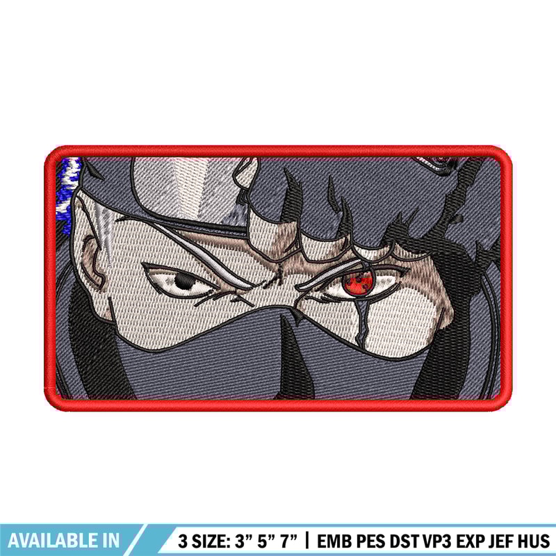Kakashi Hatake eyes embroidery design, Naruto embroidery, anime design, logo design, anime shirt, Digital download.jpg