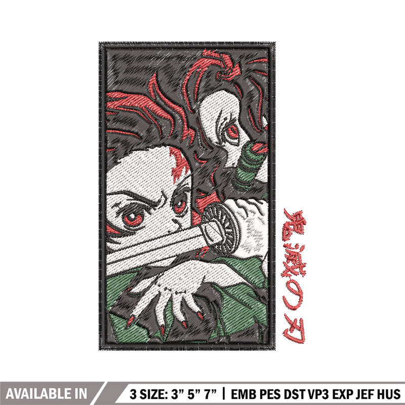 Kamado family embroidery design, Tanjiro embroidery, Embroidery shirt, Embroidery file, Anime design,Digital download.jpg