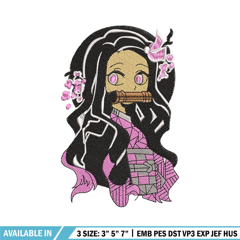 Kamado Nezuko embroidery design, Kimetsu no Yaiba embroidery, embroidery file, anime design, anime shirt, Digital download.jpg