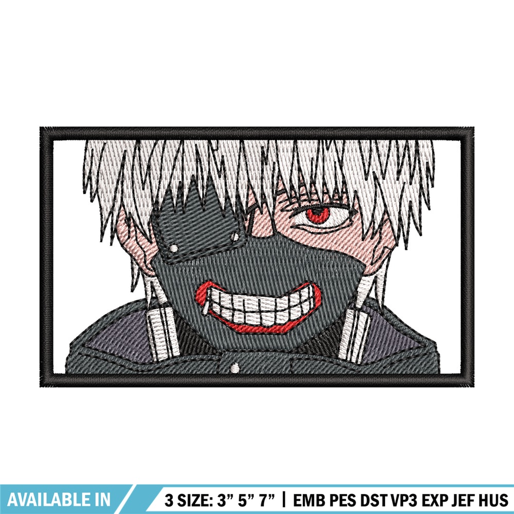 Ken kaneki embroidery design, Kaneki embroidery, Embroidery shirt, Embroidery file, Anime design, Digital download.jpg