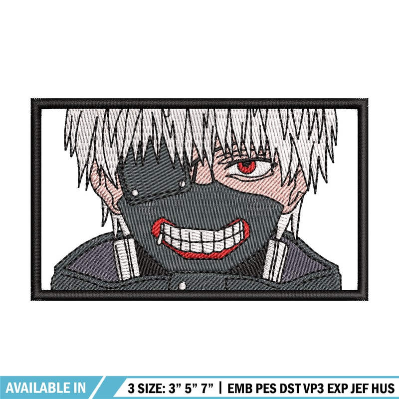 Ken kaneki embroidery design, Kaneki embroidery, Embroidery shirt, Embroidery file, Anime design, Digital download.jpg