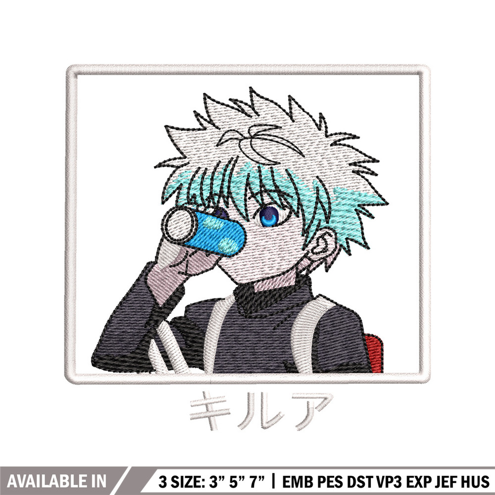 Killua embroidery design, hunter x hunter embroidery, anime design, logo design, anime shirt, Digital download..jpg