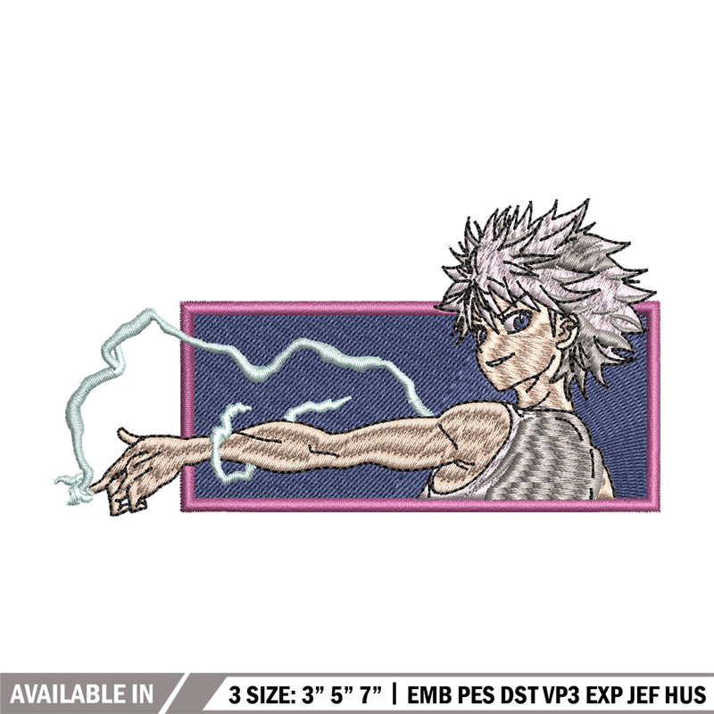 Killua lightning embroidery design, hunter x hunterr embroidery, embroidery file, anime design, Digital download.jpg