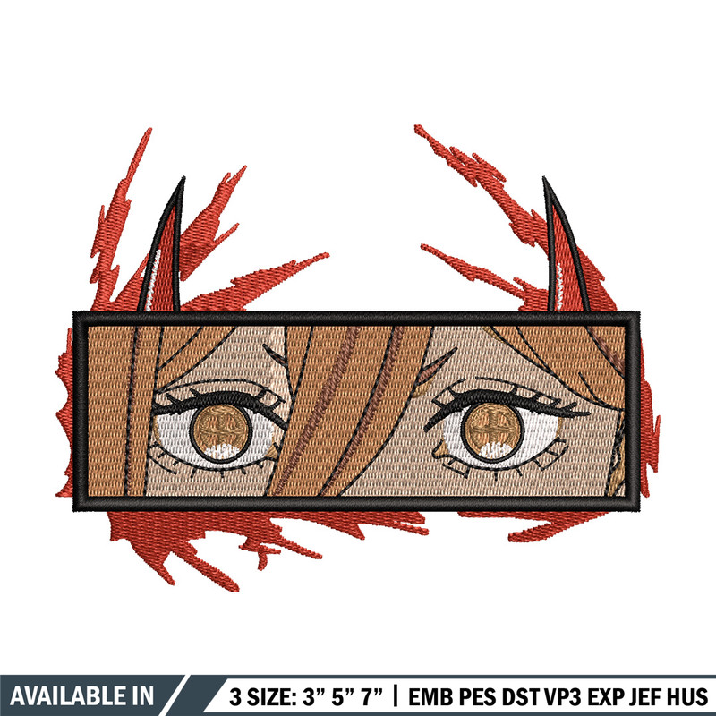 Power eyes embroidery design, Chainsaw man embroidery, Embroidery shirt, Embroidery file, Anime design, Digital download.jpg