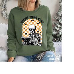 salem book club sweatshirt, teachers halloween sweatshirt, retro halloween sweatshirt, spooky season sweatshirt, hal-018