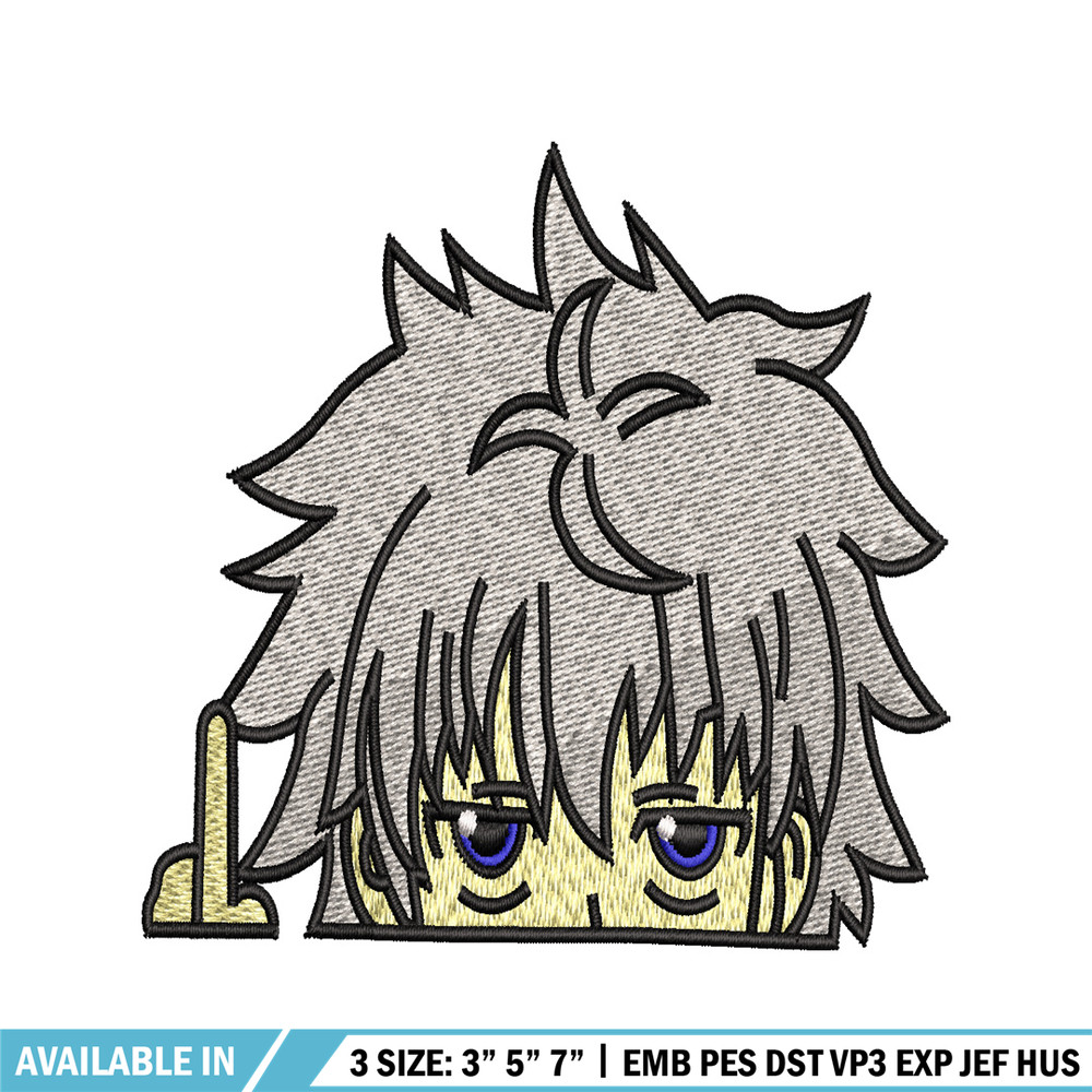 Killua bored embroidery design, hunter x hunter embroidery, embroidery file, logo design, logo shirt, Digital download..jpg