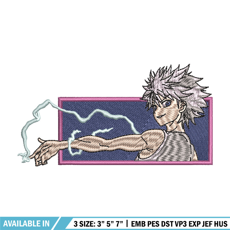 Killua lightning embroidery design, hunter x hunterr embroidery, embroidery file, anime design, Digital download.jpg