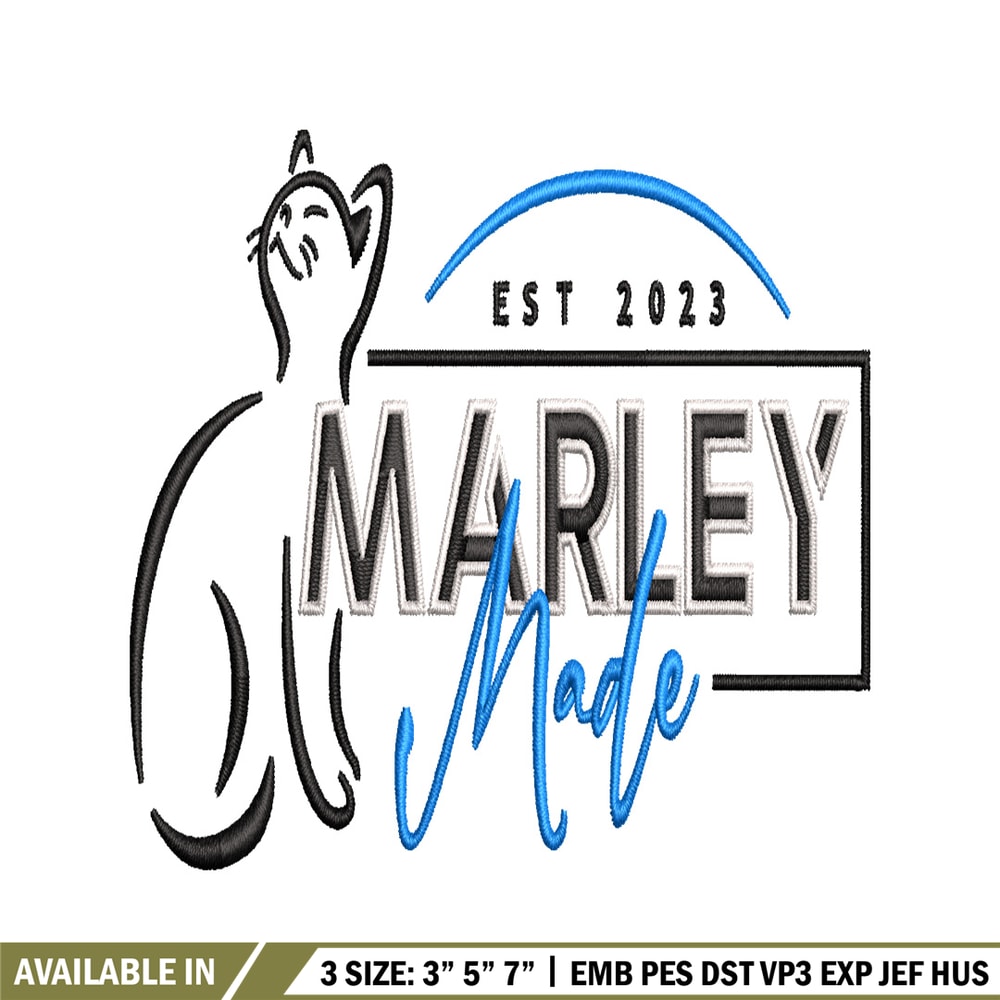 Marley Made embroidery design, Marley Made embroidery, logo design, Logo shirt, embroidery file, Digital download.jpg