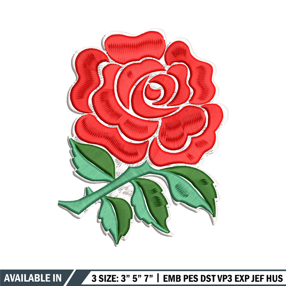 Red rose embroidery design, Rose embroidery, Emb design, Embroidery shirt, Embroidery file, Digital download.jpg