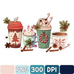 Christmas Coffee Latte Png, Christmas Coffee Png, Xmas Coffee Latte Png, Printable File