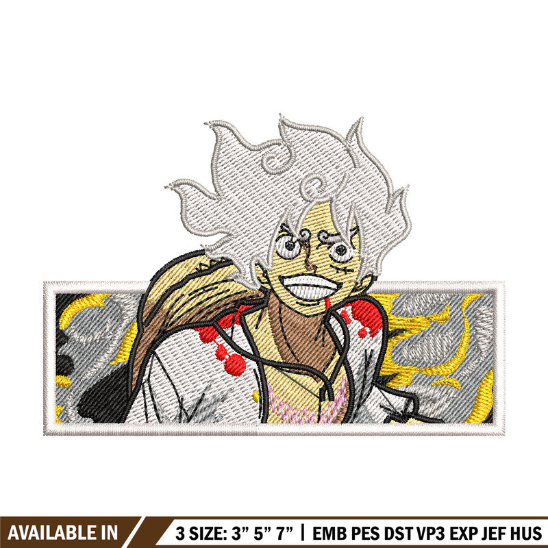 Luffy 5 embroidery design, One piece embroidery, Anime design, Embroidery shirt, Embroidery file, Digital download.jpg