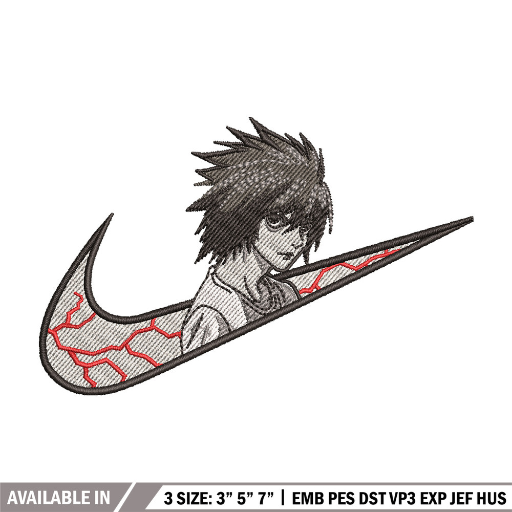 L x nike embroidery design, Death note embroidery, Nike design, Embroidery shirt, Embroidery file, Digital download.jpg
