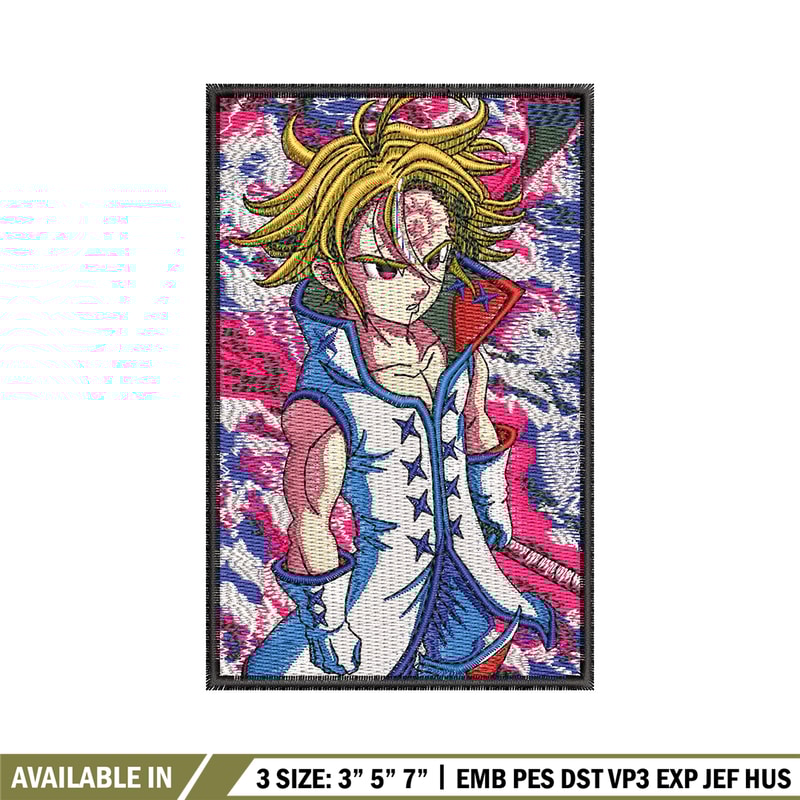 Meliodas poster embroidery design, Meliodas embroidery,Embroidery shirt, Embroidery file, Anime design, Digital download.jpg
