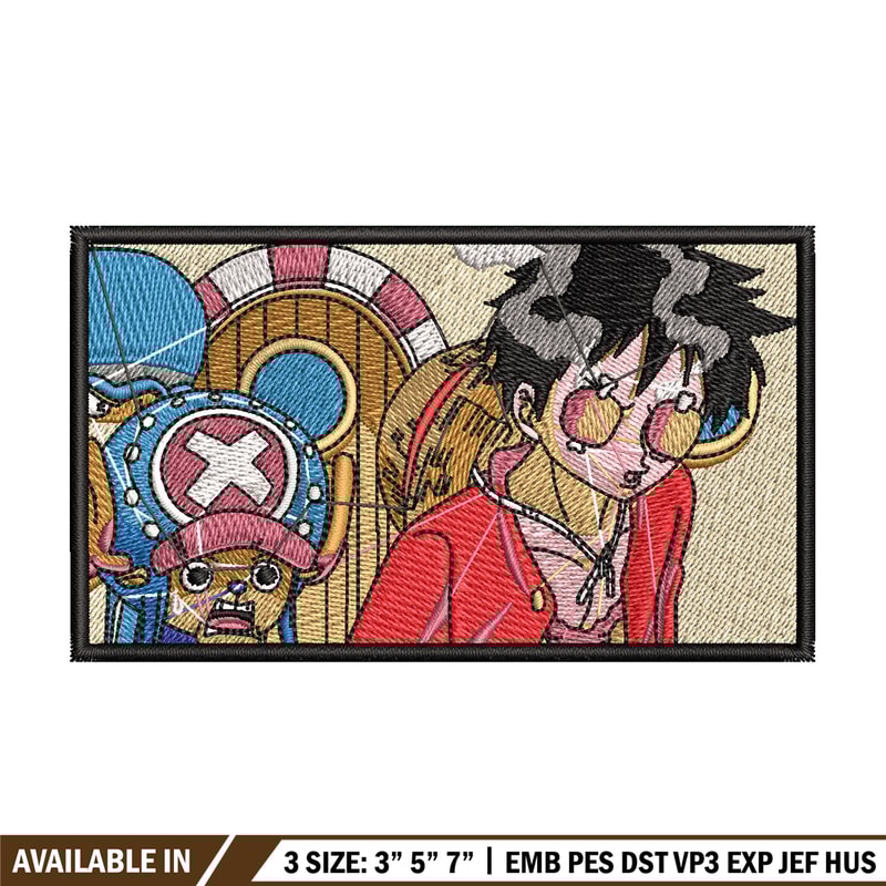 Luffy chopper embroidery design, One piece embroidery, Embroidery shirt, Embroidery file, Anime design, Digital download.jpg