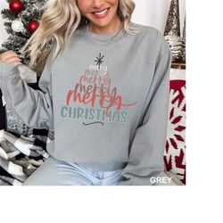 merry merry christmas sweatshirt, christmas t-shirt, unisex sweatshirt for women christmas sweatshirt, merry christmas s