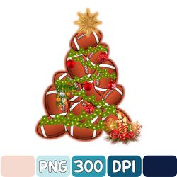Football Christmas Tree Png, Sublimation Design, Merry Christmas Png, Football Png, Football Christmas Tree Png