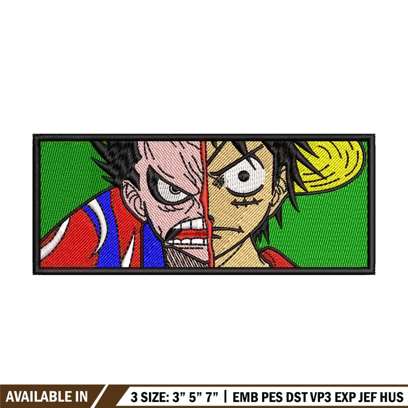 Luffy gear 4 embroidery design, One Piece embroidery, embroidery file, anime design, anime shirt, Digital download.jpg