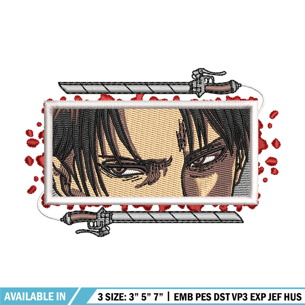 Levi sword embroidery design, Aot embroidery, Anime design, Embroidery shirt, Embroidery file, Digital download.jpg