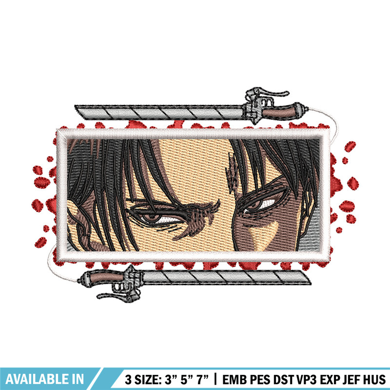 Levi sword embroidery design, Aot embroidery, Anime design, Embroidery shirt, Embroidery file, Digital download.jpg