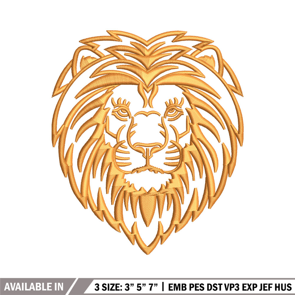 Lion face embroidery design, Lion embroidery, Embroidery file, Embroidery shirt, Emb design, Digital download.jpg