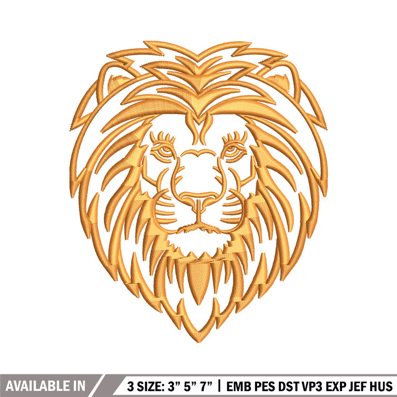 Lion face embroidery design, Lion embroidery, Embroidery file, Embroidery shirt, Emb design, Digital download.jpg