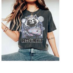 Marvel Moive 2023 Guardians Rocket Raccoon Portrait Retro Shirt, MCU Comic Fans Unisex Tshirt Family Birthday Gift Adult