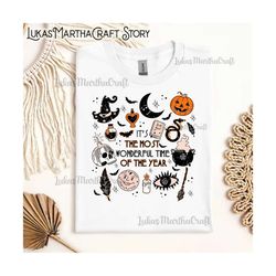 it's the most wonderful time of the year funny halloween png, halloween vibes png , spooky vibes , skeleton skull design