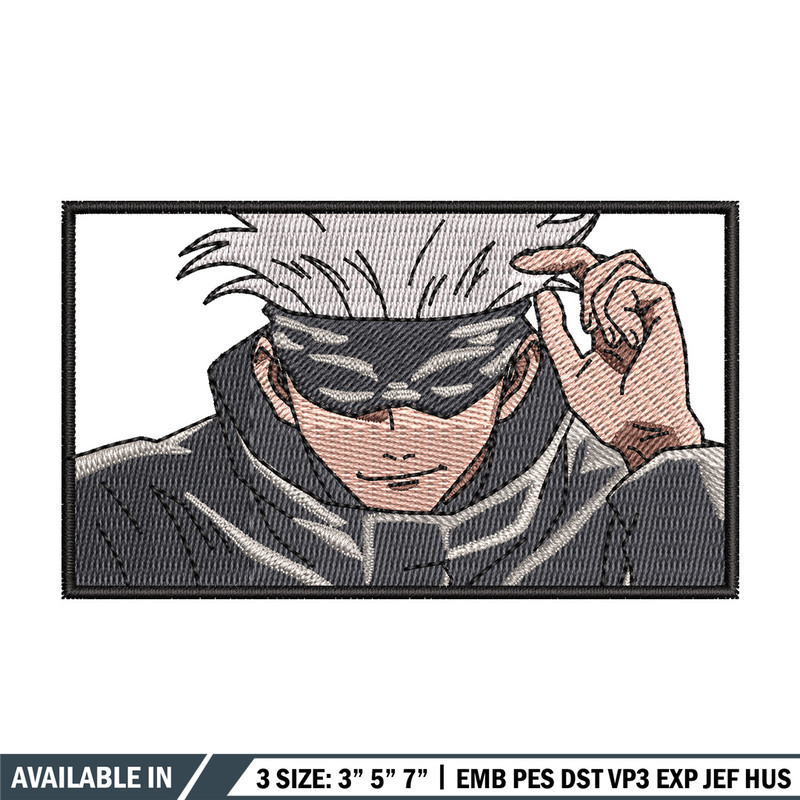 Satoru gojo embroidery design, Jujutsu embroidery, Anime design, Embroidery file, Embroidery shirt, Digital download.jpg