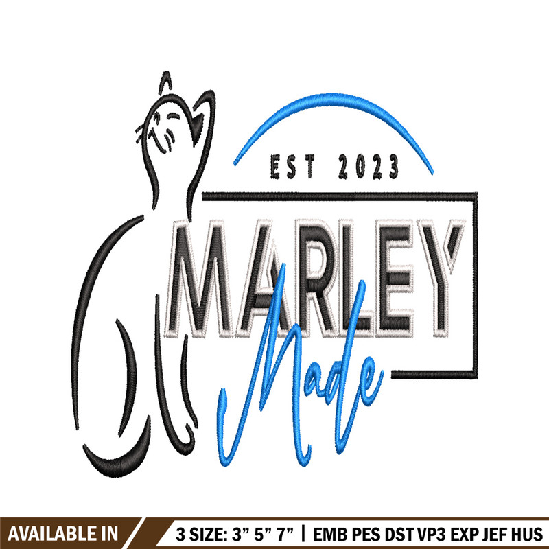 Marley Made embroidery design, Marley Made embroidery, logo design, Logo shirt, embroidery file, Digital download.jpg