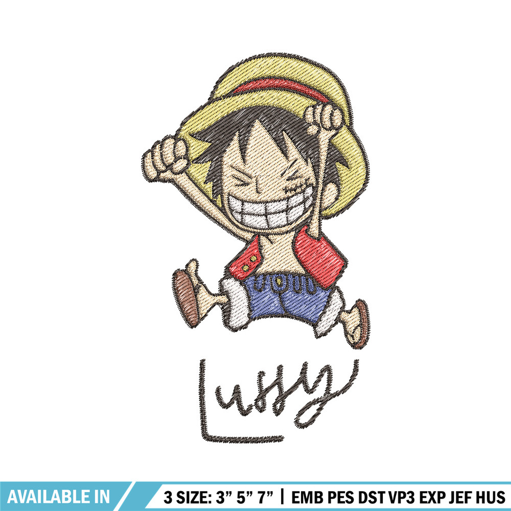 Luffy chibi embroidery design, One piece embroidery, Anime design, Embroidery file, Embroidery shirt, Digital download (3).jpg