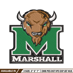 marshall thundering herd embroidery design, marshall thundering herd embroidery, logo sport embroidery, ncaa embroidery.