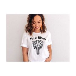 he is risen svg, easter cross svg, flower cross svg, christian svg, bible verse svg, jesus svg, easter shirt svg, religi