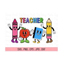 teacher svg, back to school svg, teacher life svg, preschool teacher svg, pre k svg, kindergarten svg, crayon svg, penci