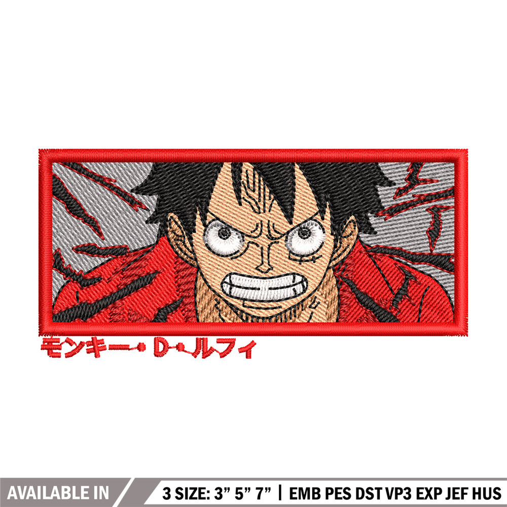 Luffy haki embroidery design, One piece embroidery, Anime design, Embroidery shirt, Embroidery file, Digital download.jpg