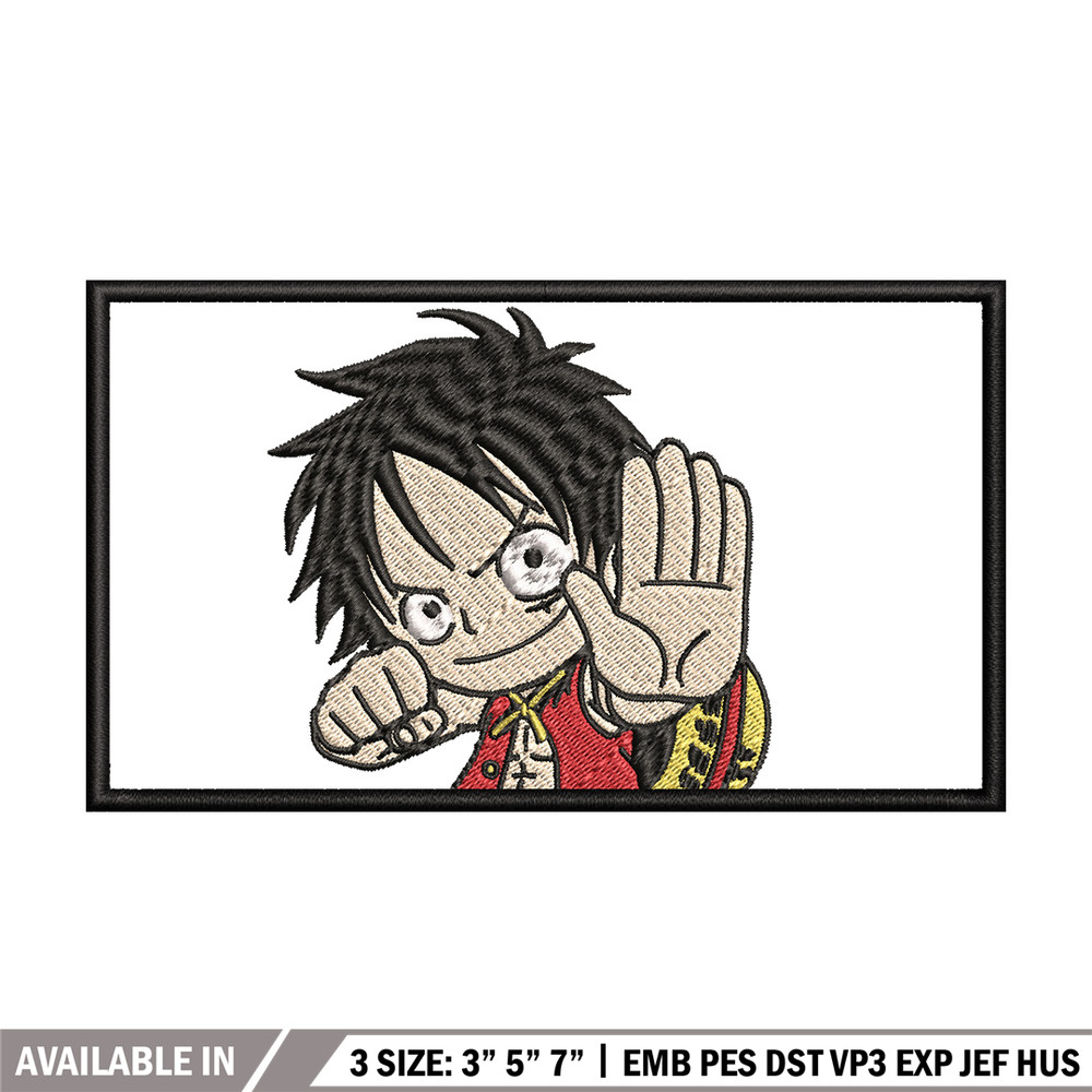 Luffy kid embroidery design, One piece embroidery, Anime design, Embroidery shirt, Embroidery file, Digital download.jpg
