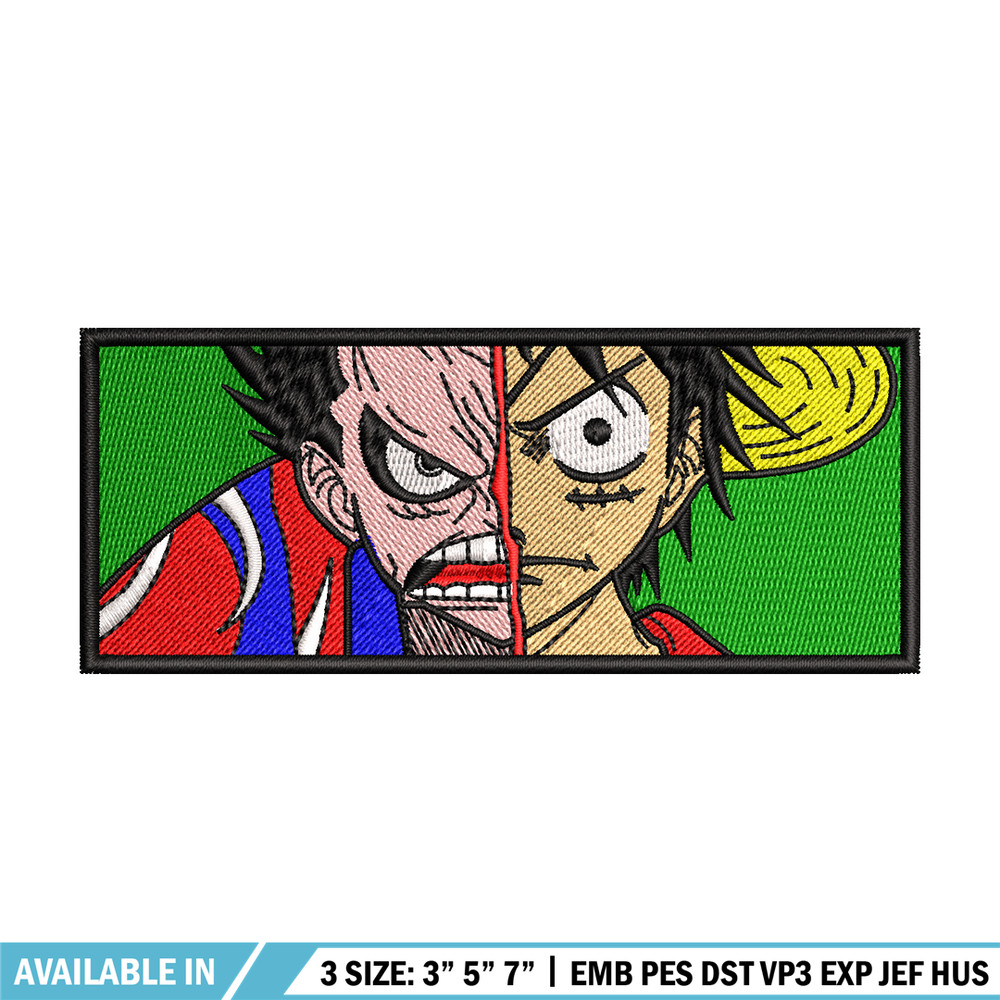 Luffy gear 4 embroidery design, One Piece embroidery, embroidery file, anime design, anime shirt, Digital download.jpg