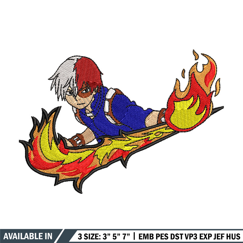Shoto Todoroki Nike embroidery design, My hero academia embroidery, Nike design, anime design, Digital download.jpg