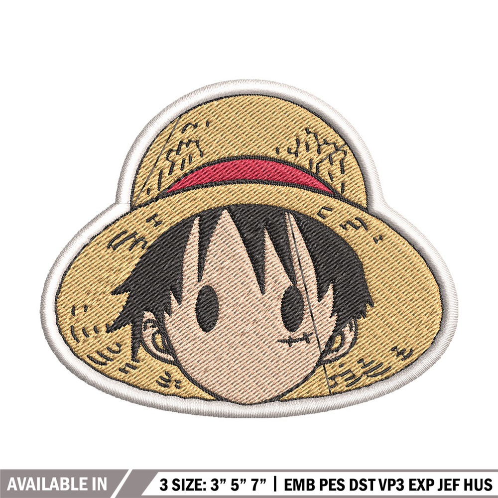 Luffy logo embroidery design, One piece embroidery, Anime design, Embroidery file, Embroidery shirt, Digital download.jpg