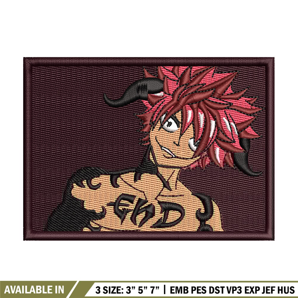 Natsu frame embroidery design, Fairy tail embroidery, Anime design, Embroidery shirt, Embroidery file, Digital download.jpg