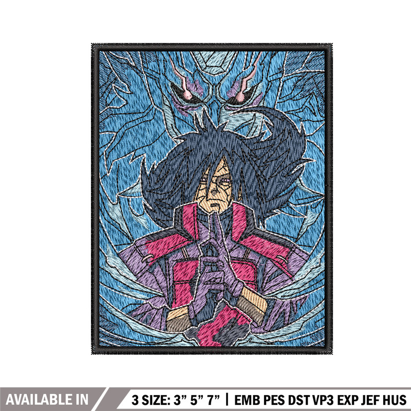 Madara poster embroidery design, Naruto embroidery, Anime design, Embroidery shirt, Embroidery file, Digital download.jpg