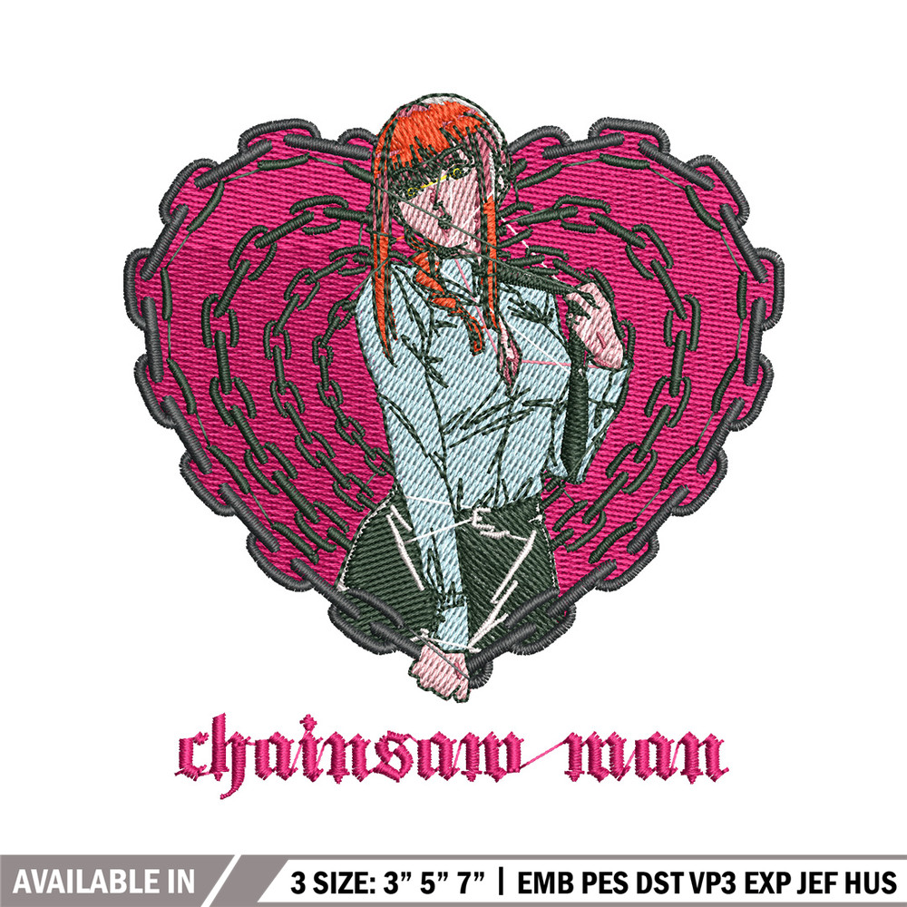 Makima embroidery design, Chainsaw man embroidery, Anime design, Embroidery shirt, Embroidery file, Digital download.jpg