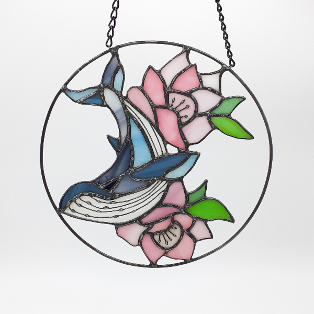 Stained Glass Whale Ornament Stained Glass Window Hanging Stained Glass Whale Suncatcher Stained Glass Moon Flower 1